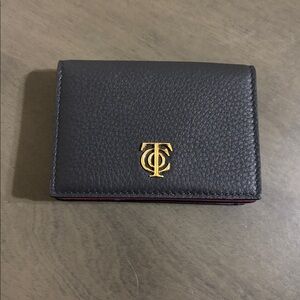 Tiffany & Co. Black and Gold Leather Card Holder- BRAND NEW